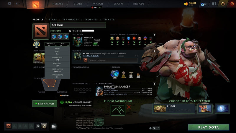 Archon V | MMR: 3064 - Behavior: 10000