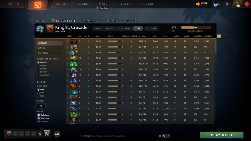 Crusader III | MMR: 1876 - Behavior: 9316