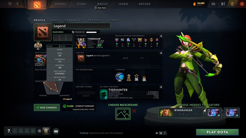 Legend II | MMR: 3304 - Behavior: 9950