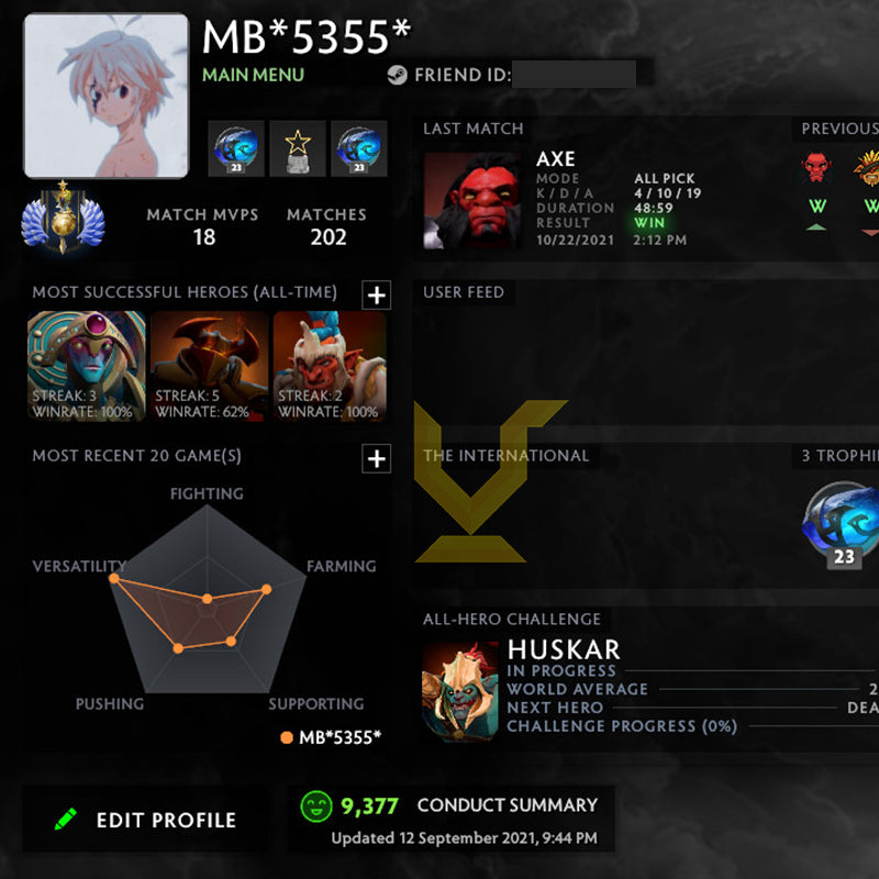 Divine II |  MMR: 4660 - Behavior: 9377