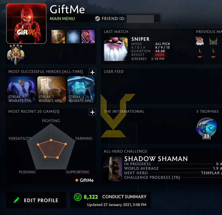 Legend IV | MMR : 3550 - Behavior : 8332