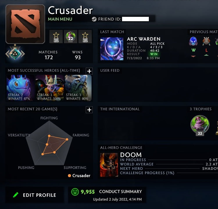 Crusader I | MMR: 1560 - Behavior: 9955