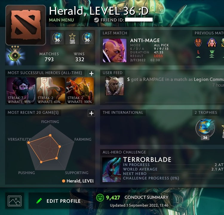 Herald III | MMR: 240 - Behavior: 9427