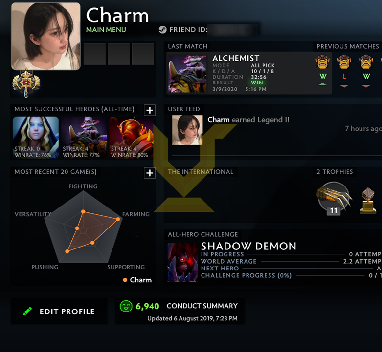 Legend I | MMR: 3170 - Behavior: 6940