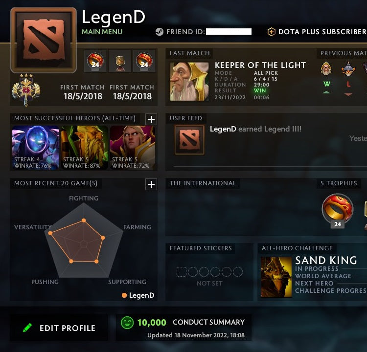 Legend III | MMR: 3390 - Behavior: 10000