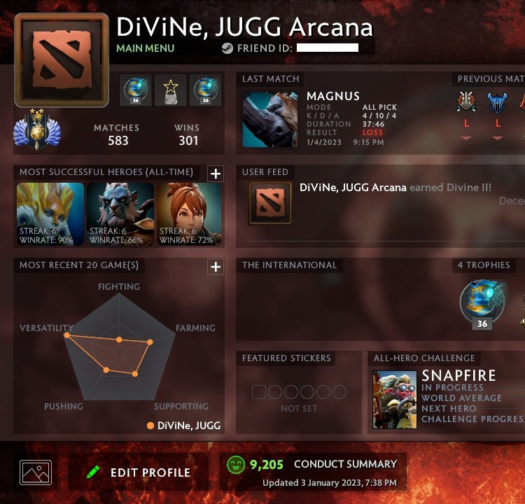 Divine II | MMR: 4690 - Behavior: 9205