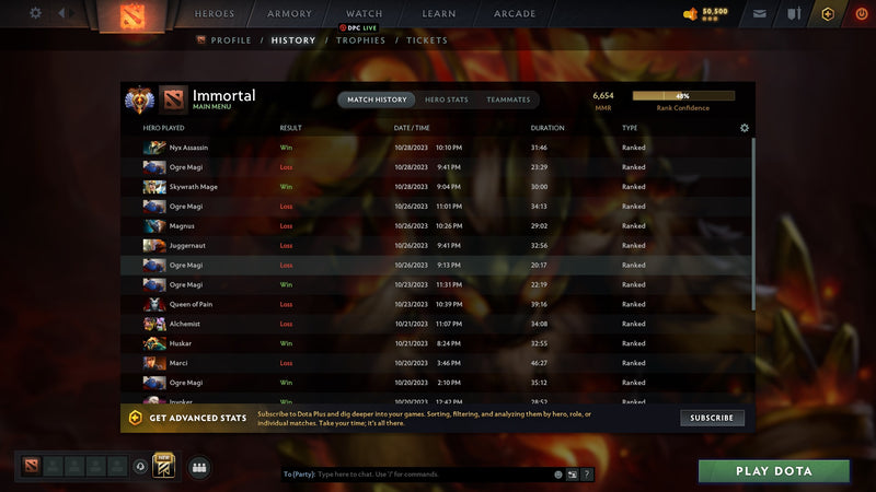 Immortal | MMR: 6654 - Behavior: 12000 - Communication: 11400