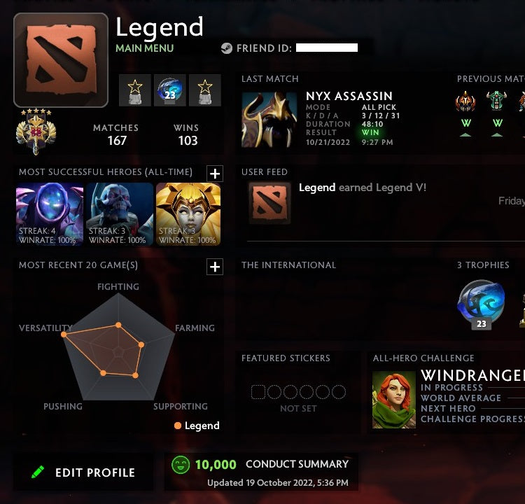 Legend V | MMR: 3810 - Behavior: 10000