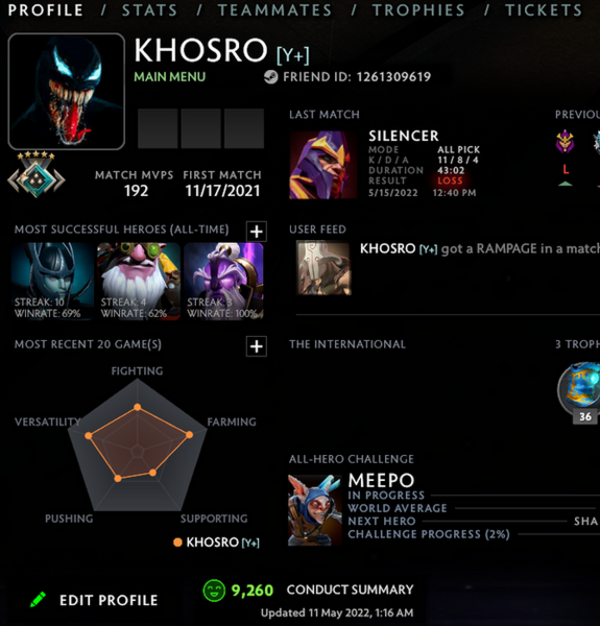 Crusader V | MMR: 2090 - Behavior: 9260