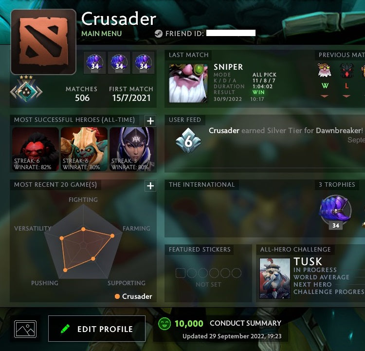 Crusader III | MMR: 1740 - Behavior: 10000